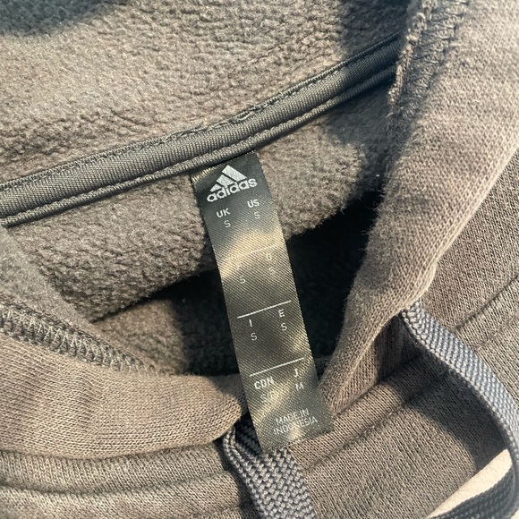 adidas Oversized Dark Gray Pullover Hoodie with White Logo - Picture 4 of 4